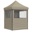 vidaXL Foldable Party Tent Pop-Up with 4 Sidewalls Taupe