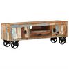 vidaXL TV Cabinet with Wheels 110x30x37 cm Solid Reclaimed Wood