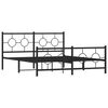 vidaXL Metal Bed Frame without Mattress with Footboard Black 150x200cm