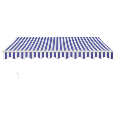 vidaXL Retractable Awning Blue and White 3x2.5 m Fabric and Aluminium