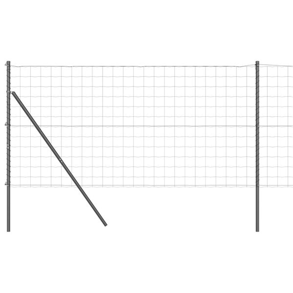 vidaXL Fence with Posts Grey 1 x 25 m Steel