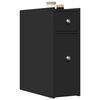 vidaXL Narrow Bathroom Cupboard with Wheels Black Engineered Wood