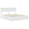 vidaXL Bed Frame with Drawer White 200 x 200 cm Engineer Wood
