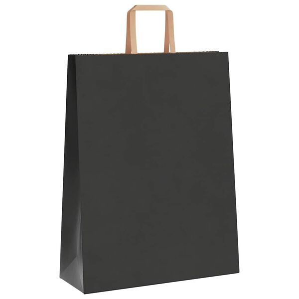 vidaXL Paper Bags 50 pcs with Handles Black 32x12x42 cm
