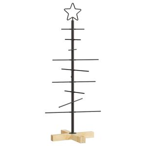 vidaXL Metal Christmas Tree with Stand Black 90 cm Powder-coated steel