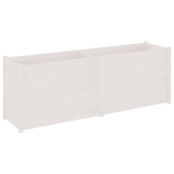 vidaXL Garden Planter White 200x50x70 cm Solid Pinewood