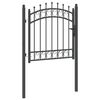 vidaXL Fence Gate with Spikes Grey 100 x 100 cm Powder-coated steel