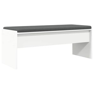 vidaXL Hall Bench with Cushion White 103 x 38 x 40 cm