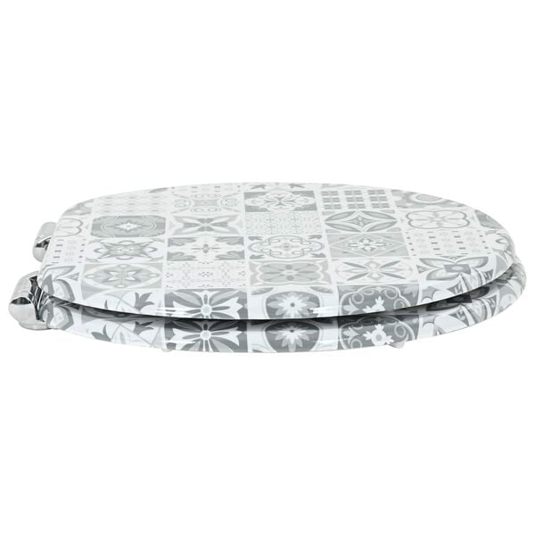 vidaXL Toilet Seat 2 pcs Blue and White Porcelain 44 x 38 cm MDF board