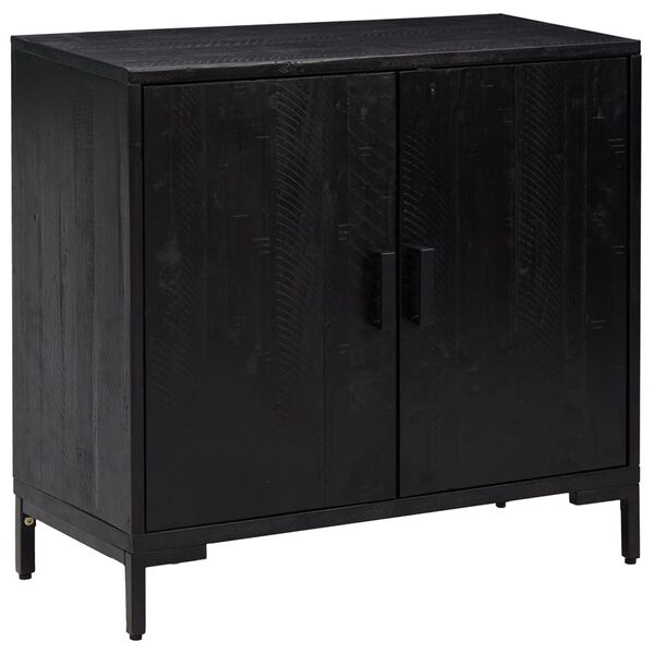 vidaXL Sideboard Black 75x35x70 cm Solid Pinewood