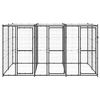 vidaXL Outdoor Dog Kennel Steel with Roof 7.26 m&sup2;