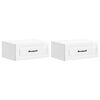 vidaXL Wall-Mounted Bedside Cabinet with Drawer 2 pcs High Gloss White