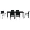 vidaXL Garden Dining Set 7 pcs Black Powder-Coated Steel