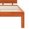 vidaXL Bed Frame with Headboard Wax Brown 120 x 190 cm Solid Pine Wood