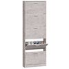 vidaXL Shoe Cabinet Concrete Grey 59x17x169 cm Engineered Wood