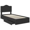 vidaXL Storage Bed with Headboard Black 100 x 200 cm Engineered Wood