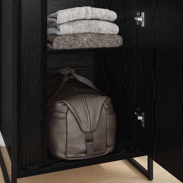 vidaXL Warderobe 2 pcs Black Oak 50 x 50 x 200 cm Engineered Wood