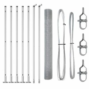 vidaXL Fence Post Silver 10 x 1 m (25 x 25 mm mesh) Steel