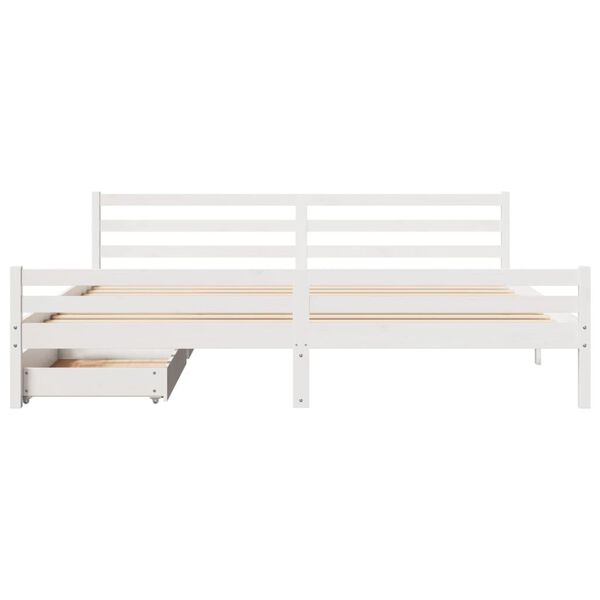 vidaXL Bed Frame without Mattress White 200x200 cm Solid Wood Pine