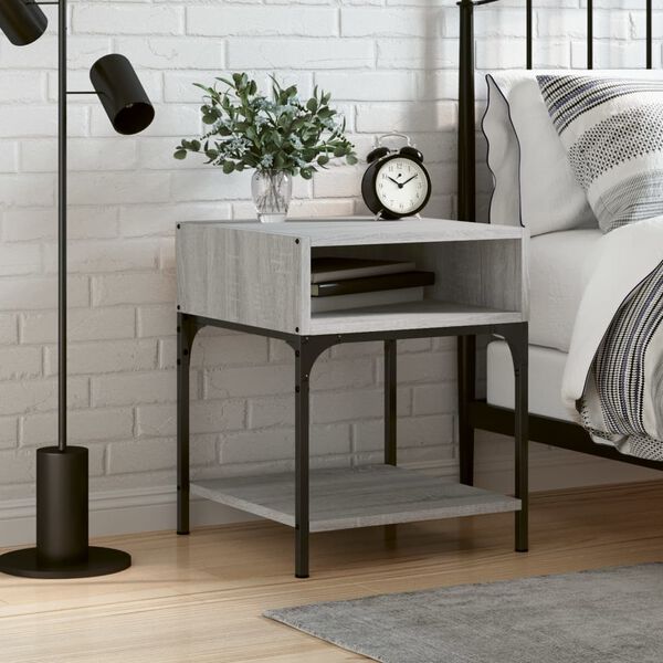 vidaXL Bedside Table Grey Sonoma 40x41x50 cm Engineered Wood