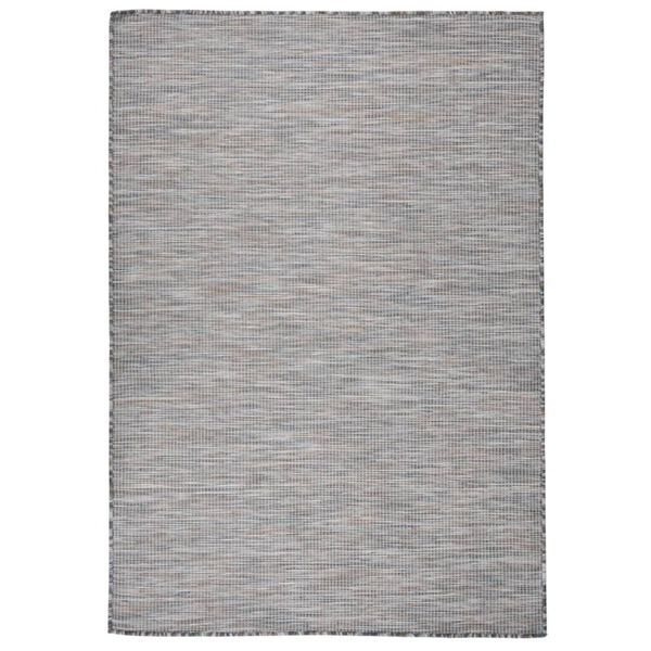 vidaXL Outdoor Flatweave Rug 160x230 cm Brown and Blue