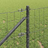 vidaXL Fence with Post Grey 0.6 x 25 m Steel and PVC
