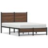 vidaXL Metal Bed Frame without Mattress Brown Oak 120x200 cm