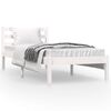 vidaXL Bed Frame | White | Solid pine wood | Small Single | Bed Frame