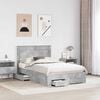 vidaXL Bed Frame Concrete Grey 135 x 190 cm Engineered Wood