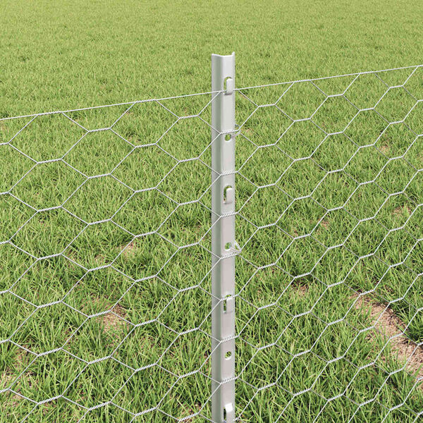 vidaXL Fence with Post Silver 0.4 x 25 m Steel