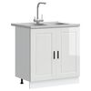 vidaXL Sink Base Cabinet with Door Porto 2 pcs White Engineered wood