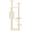 vidaXL Cat Tree with Sisal Scratching Posts Cream 153 cm