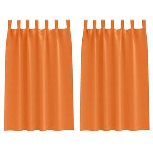 vidaXL Blackout Curtains with Rings 2 pcs Bright Orange 175 x 140 cm
