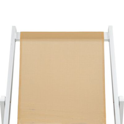 vidaXL Folding Beach Chairs 2 pcs Aluminium and Textilene Cream