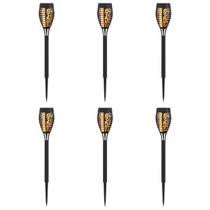 vidaXL Outdoor Solar Lights with Ground Spike 6 pcs Warm White 47.5 cm