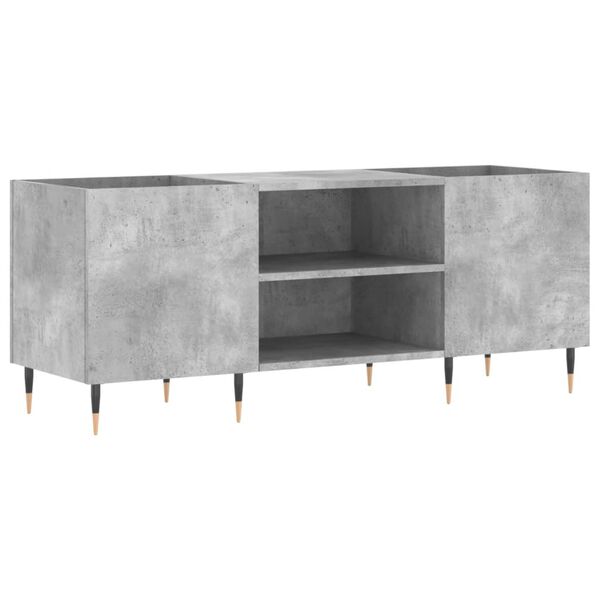 vidaXL Record Cabinet Concrete Grey 121x38x48 cm Engineered Wood