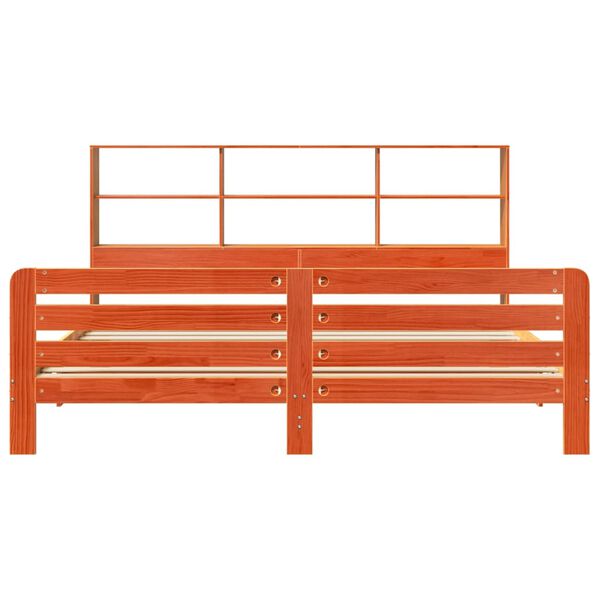 vidaXL Bed Frame without Mattress Wax Brown 180x200 cm Super King Solid Wood Pine