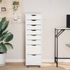 vidaXL Rolling Cabinet with Drawers MOSS White Solid Wood Pine