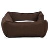 vidaXL Dog Bed Brown and White 65x50x20 cm Linen Look Fleece