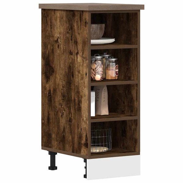 vidaXL Bottom Cabinet Riga Smoked Oak 30x44.5x81.5 cm Engineered Wood
