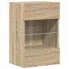 vidaXL Wall Cabinets with LED Lights for TV 2 pcs Sonoma Oak 40x30x60.5 cm