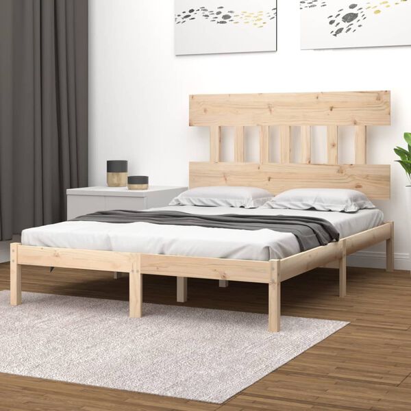 vidaXL Bed Frame without Mattress 135x190 cm Double Solid Wood