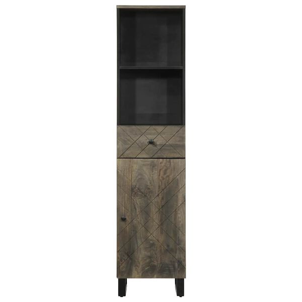 vidaXL Bathroom Cabinet Black 38x33x160 cm Solid Wood Mango