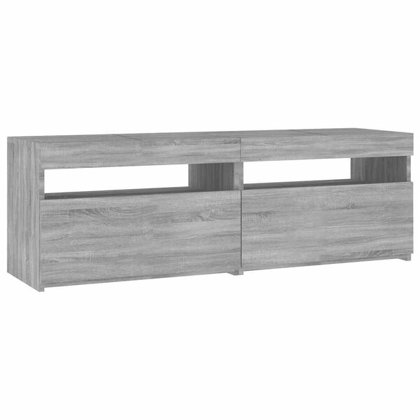 vidaXL TV Cabinet with LED Lights Grey Sonoma 120x35x40 cm
