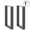 vidaXL Dining Table Legs U-Shaped 2 pcs Anthracite 50x(72-73) cm Steel