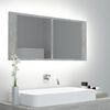 vidaXL LED Bathroom Mirror Cabinet Concrete Grey 100x12x45 cm Acrylic