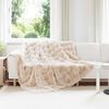 vidaXL Faux Rabbit Fur Blanket 4 pcs Beige 240 x 270 cm Polyester