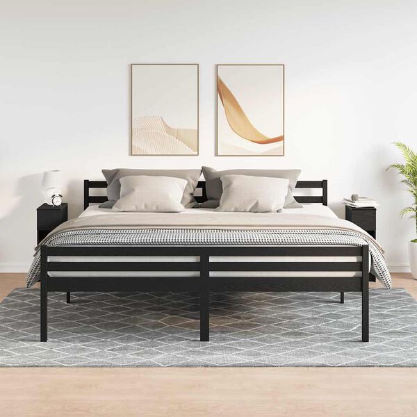 vidaXL Bedside Cabinets with Drawer 2 pcs Black Oak 20x36x60 cm