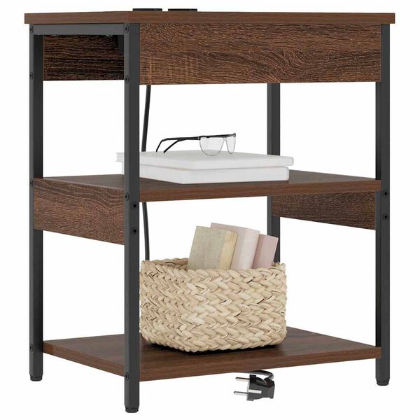 vidaXL Bedside Cabinet 2 pcs Brown Oak 41 x 31 x 51 cm Engineered Wood