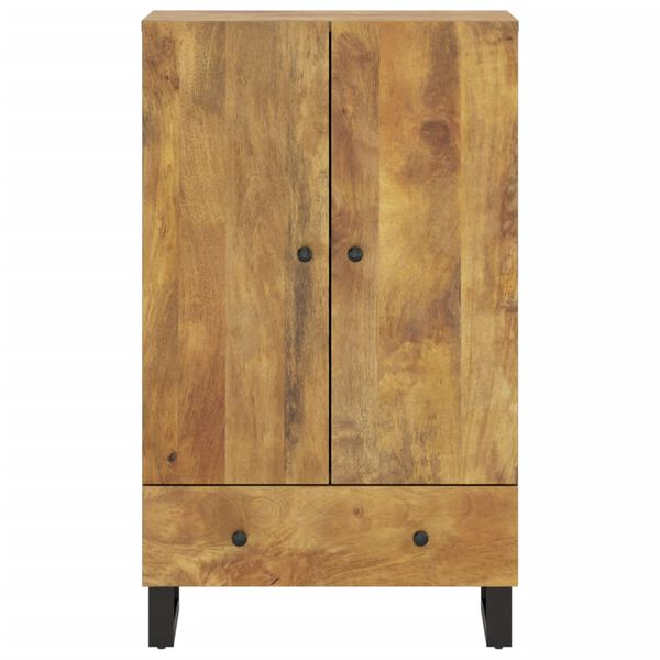 vidaXL Highboard with Drawer 60x33x100 cm Solid Wood Mango&Iron